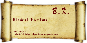 Biebel Karion névjegykártya