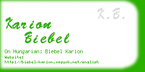 karion biebel business card
